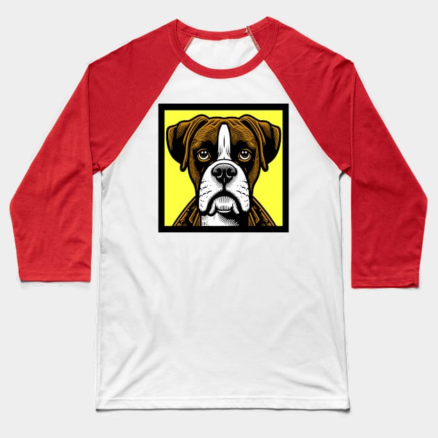 Boxer Dog Baseball T-Shirt by Sketchy